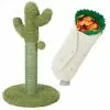 Frisco Cactus Cat Scratching Post, 22-in + Plush Squeaking Burrito Dog Toy -The Frisco Store 303376 MAIN. SY630 V1623061062