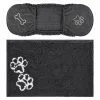 Frisco Microfiber Chenille Shammy Towel + Paw Print Mat, Gray, Large -The Frisco Store 303468 MAIN. SY630 V1623060752