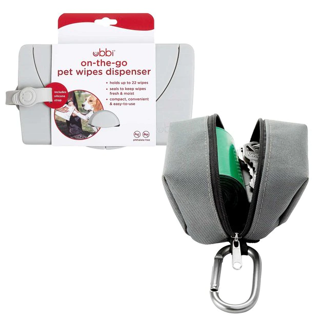 Ubbi||Frisco Ubbi On-The-Go Wipes Dispenser + Frisco Dog Poop Bags with Fabric Dispenser, 30 count, Gray 3 Ubbi||Frisco Ubbi On-The-Go Wipes Dispenser + Frisco Dog Poop Bags with Fabric Dispenser, 30 count, Gray