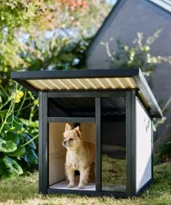 Frisco Modern Wooden Outdoor Dog House, White