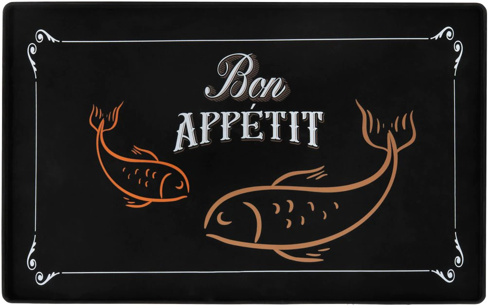 Frisco Silicone Fish Print Dog & Cat Food Mat, Black 3 Frisco Silicone Fish Print Dog & Cat Food Mat, Black