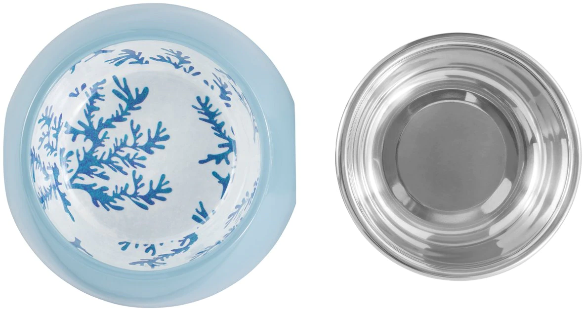 Frisco Coral Design Stainless Steel Dog & Cat Bowl, Teal 3 Frisco Coral Design Stainless Steel Dog & Cat Bowl, Teal
