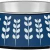Frisco Leaf Design Stainless Steel Dog & Cat Bowl, Blue -The Frisco Store 311979 MAIN. SY630 V1642541968