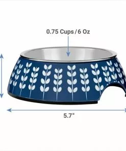 Frisco Leaf Design Stainless Steel Dog & Cat Bowl, Blue 11 Frisco Leaf Design Stainless Steel Dog & Cat Bowl, Blue -The Frisco Store 311979 PT1. SY630 V1642541770