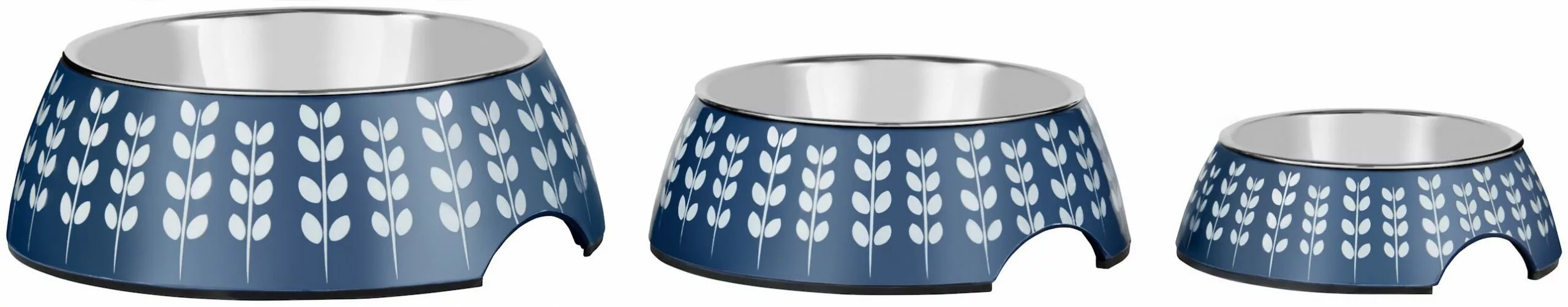 Frisco Leaf Design Stainless Steel Dog & Cat Bowl, Blue 8 Frisco Leaf Design Stainless Steel Dog & Cat Bowl, Blue - Image 6