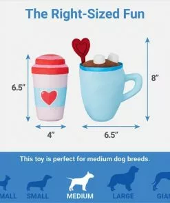 Frisco Coffee for Two Ballistic Nylon Plush Squeaky Dog Toy, 2 count -The Frisco Store 312897 PT1. SY630 V1640284906