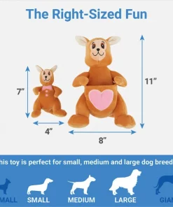 Frisco Kangaroo & Joey Plush Squeaky Dog Toy, 2 count -The Frisco Store 312899 PT1. SY630 V1640284886