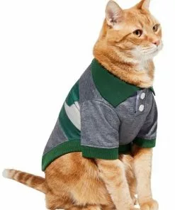 Frisco Green Striped Polo Dog & Cat Shirt -The Frisco Store 315091 PT2. SY630 V1646434051