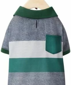 Frisco Green Striped Polo Dog & Cat Shirt -The Frisco Store 315091 PT4. SY630 V1646437905
