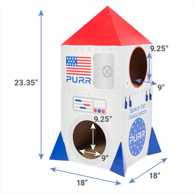 Frisco Spaceship Cardboard Cat House, 2-Story 4 Frisco Spaceship Cardboard Cat House, 2-Story - Image 2