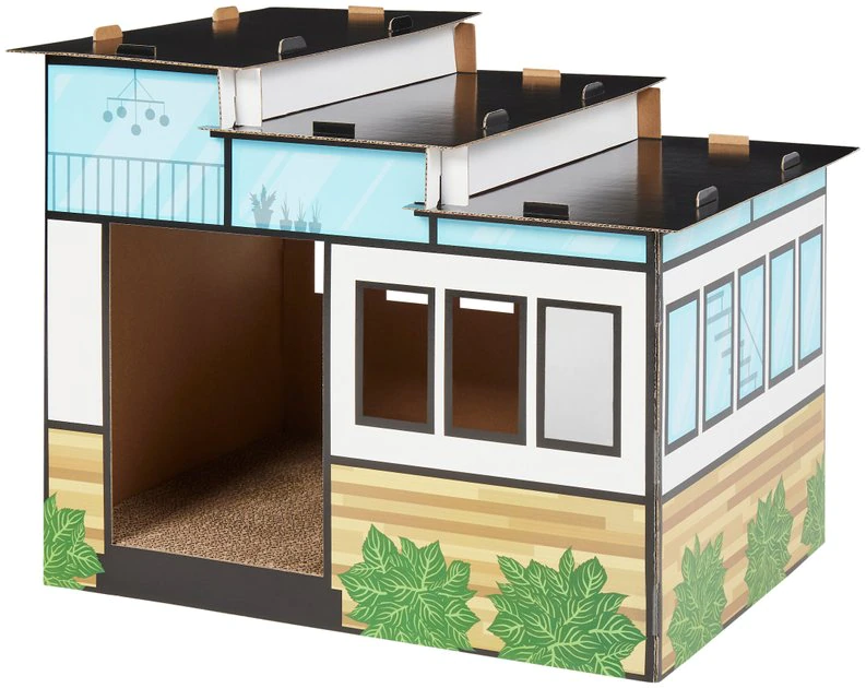 Frisco Modern House Cardboard Cat House 3 Frisco Modern House Cardboard Cat House