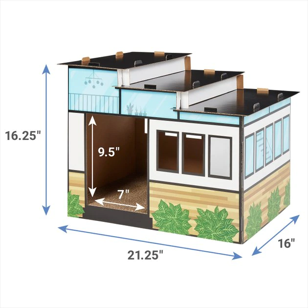 Frisco Modern House Cardboard Cat House 4 Frisco Modern House Cardboard Cat House - Image 2