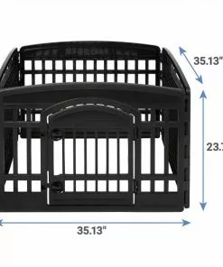 Frisco 4-Panel Plastic Exercise Playpen, Black + Dog Training & Potty Pads, 22 x 23-in, 150 count, Unscented -The Frisco Store 318956 PT2. SY630 V1630366894