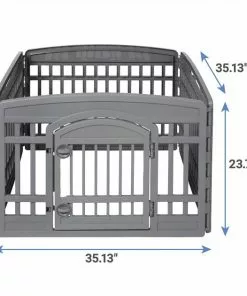 Frisco 4-Panel Plastic Exercise Playpen, Gray + Dog Training & Potty Pads, 22 x 23-in, 150 count, Unscented -The Frisco Store 318958 PT2. SY630 V1630363890