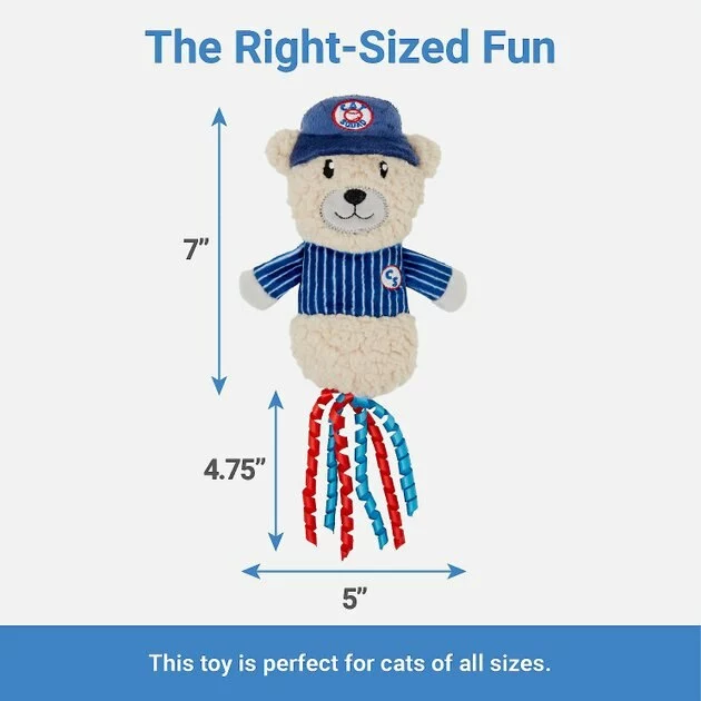 Frisco||Pets First Frisco Baseball Bear Plush and Crinkle Kicker Toy + Pets First Chicago Cubs Baseball Cat Scratcher Toy with Catnip 5 Frisco||Pets First Frisco Baseball Bear Plush and Crinkle Kicker Toy + Pets First Chicago Cubs Baseball Cat Scratcher Toy with Catnip - Image 3