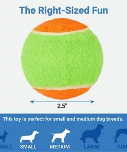 Frisco||Project Hive Pet Company Frisco Fetch Squeaking Colorful Tennis Ball, 3-Pack + Project Hive Pet Company Ball Dog Toy -The Frisco Store 319024 PT2. SY630 V1630560689