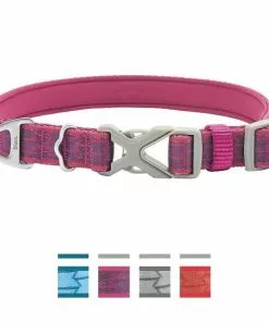 Frisco Outdoor Comfort Print Nylon Padded Collar, Large, Neck: 18 -26-in, Width: 1-in + Outdoor Ultra Reflective Rope Leash With Padded Handle, Boysenberry Purple, 6 - ft -The Frisco Store 319070 PT1. SY630 V1631156480