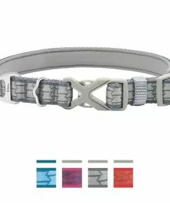 Frisco Outdoor Comfort Print Nylon Padded Collar, Medium - Neck: 14-20-in, Width: 3/4-in + Outdoor Ultra Reflective Rope Leash With Padded Handle, Stone Gray, 6 - ft -The Frisco Store 319080 PT1. SY630 V1631160686