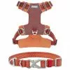 Frisco Outdoor Lightweight Ripstop Nylon Harness, Flamepoint Orange, Large, Neck: 18 to 28-in, Girth 24 to 34-in + Heathered Nylon Collar, Flamepoint Orange, Large, Neck: 18 -26-in, Width: 1-in