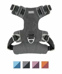 Frisco Outdoor Lightweight Ripstop Nylon Harness, Storm Gray, Small, Neck: 13 to 19-in, Girth: 16 to 22-in + Heathered Dog Leash, Midnight Black, SM - Length: 6-ft, Width: 5/8-in -The Frisco Store 319208 PT1. SY630 V1631142685