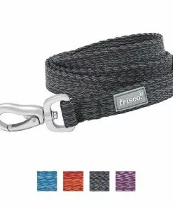 Frisco Outdoor Lightweight Ripstop Nylon Harness, Storm Gray, Small, Neck: 13 to 19-in, Girth: 16 to 22-in + Heathered Dog Leash, Midnight Black, SM - Length: 6-ft, Width: 5/8-in -The Frisco Store 319208 PT6. SY630 V1631159181