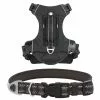 Frisco Outdoor Premium Ripstop Nylon Harness with Pocket, Midnight Black, XL - Girth: 32-44-in + Reflective Comfort Padded Dog Collar, Midnight Black, LG, Neck: 18 -26-in, Width: 1-in -The Frisco Store 319304 MAIN. SY630 V1631144496