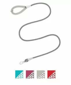 Frisco Outdoor Woven Jacquard Nylon Dog Collar, Forest Green, Large, Neck: 18 -26-in, Width: 1-in + Ultra Reflective Rope Leash With Padded Handle, Stone Gray, 6 - ft -The Frisco Store 319470 PT5. SY630 V1631145383