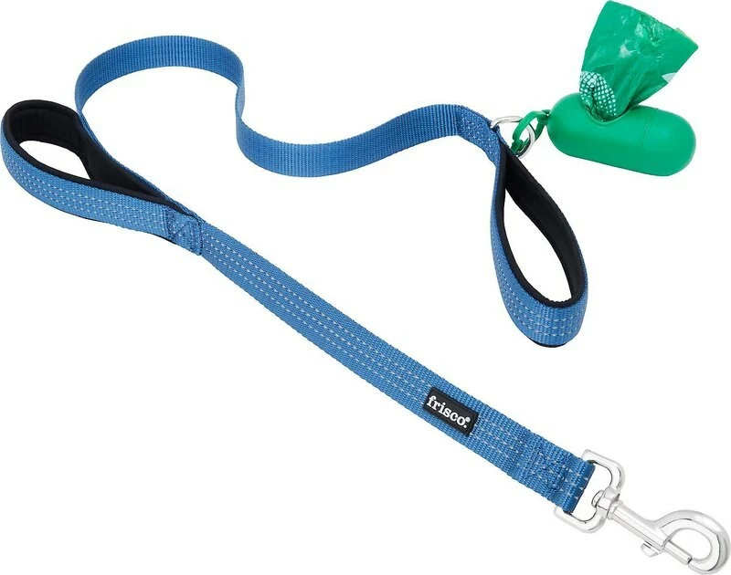 Frisco Traffic Leash with Padded Handles & Poop Bag Dispenser, Blue, Length: 4-ft, Width: 1-in + Refill Dog Poop Bags, Scented, 120 count 4 Frisco Traffic Leash with Padded Handles & Poop Bag Dispenser, Blue, Length: 4-ft, Width: 1-in + Refill Dog Poop Bags, Scented, 120 count - Image 2
