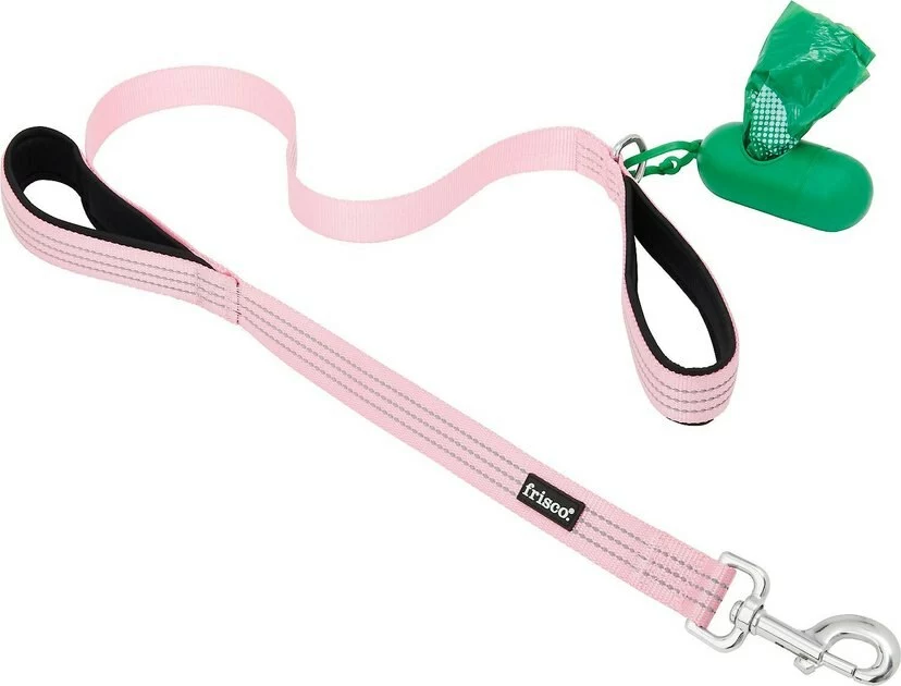 Frisco Traffic Leash with Padded Handles & Poop Bag Dispenser, Pink, Length: 4-ft, Width: 1-in + Refill Dog Poop Bags, Scented, 120 count 4 Frisco Traffic Leash with Padded Handles & Poop Bag Dispenser, Pink, Length: 4-ft, Width: 1-in + Refill Dog Poop Bags, Scented, 120 count - Image 2