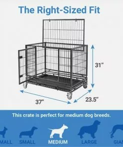 Frisco Ultimate Lightweight Heavy Duty Foldable & Stackable Steel Metal Single Door Dog Crate -The Frisco Store 326416 PT1. SY630 V1645737982