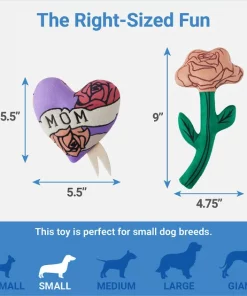 Frisco Mother's Day Rose & Heart Plush Squeaky Dog Toy, 2 count 6 Frisco Mother's Day Rose & Heart Plush Squeaky Dog Toy, 2 count -The Frisco Store 327033 PT1. SY630 V1647618087
