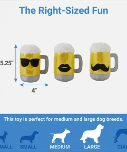 Frisco Beer & Keg Plush Squeaky Dog Toy, 4 count -The Frisco Store 327047 PT1. SY630 V1648563985
