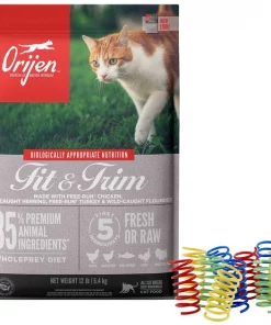 ORIJEN||Frisco ORIJEN Fit & Trim Grain-Free Dry Food + Frisco Colorful Springs Cat Toy